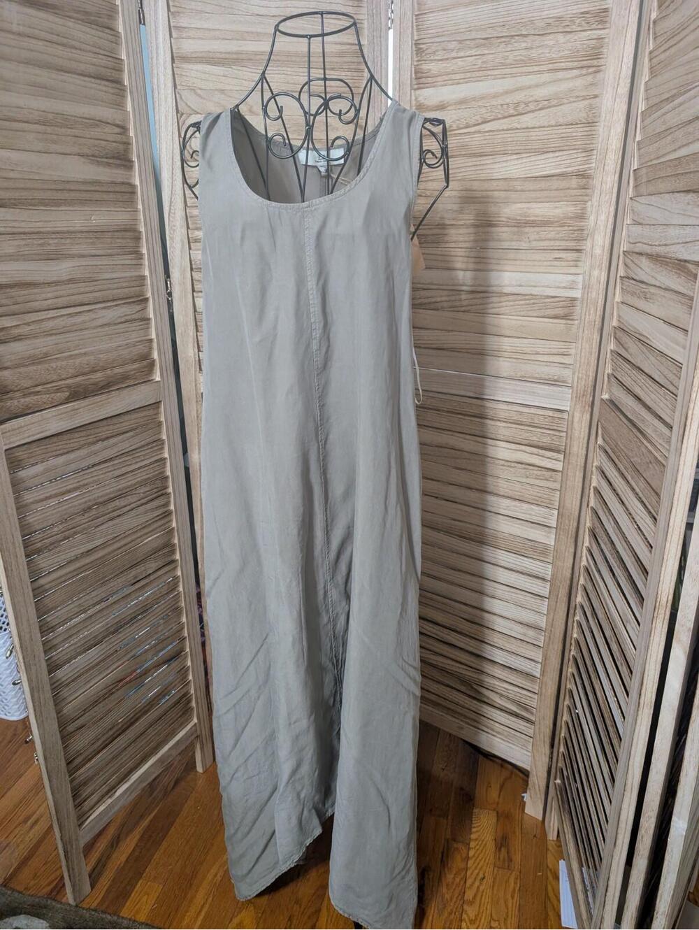 NWT Thread & Supply MaxiDress Women Small Greige Linen Blend Summer Beach Travel